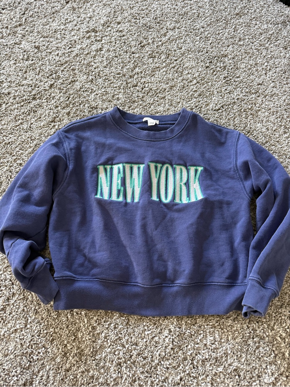 Jcrew Girls NEW YORK Navy Graphic Sweatshirt